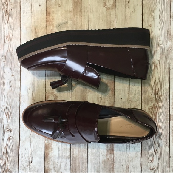 Zara Shoes - Zara Woman Shiny Platform Loafers